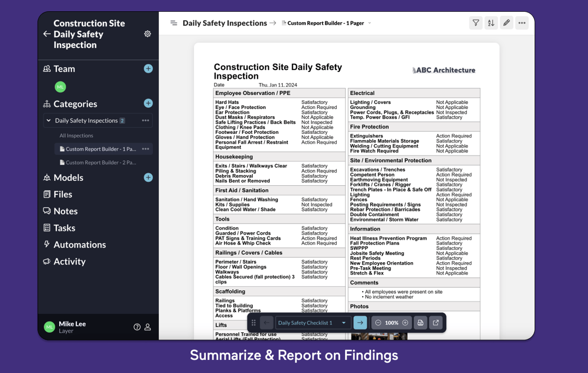 Daily Safety Inspection Template